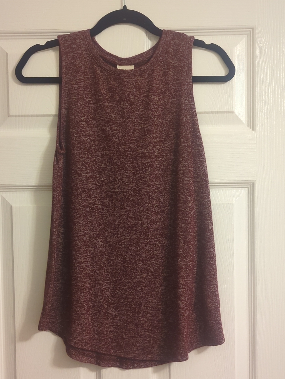 A New Day Sleeveless Marled Burgundy Tank Top
